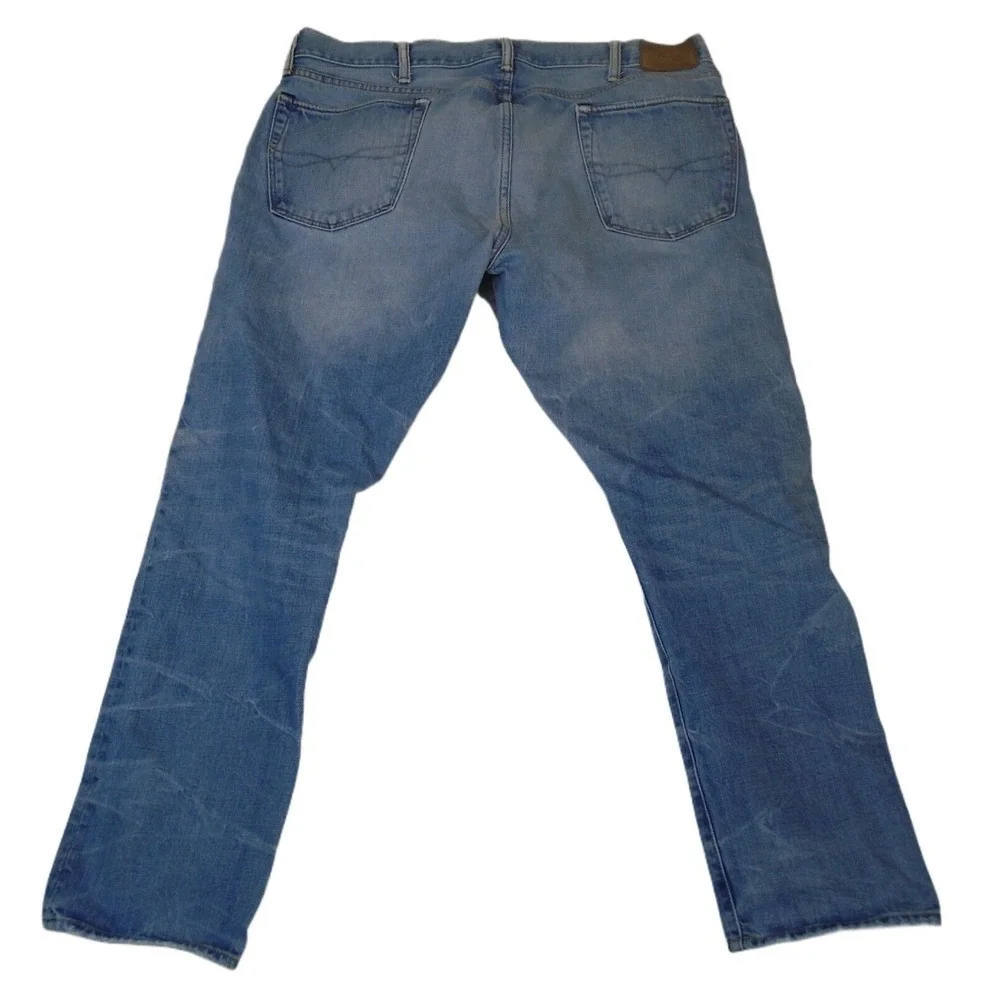 Polo Ralph‎ Lauren Button Fly Blue Faded Distressed Jeans 165/98c Men's 38x30